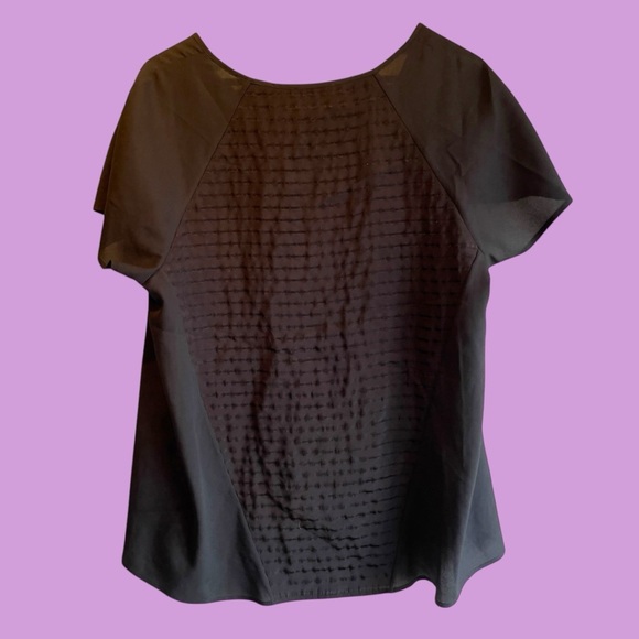 Calvin Klein short sleeve black on black sparkle stripe blouse XL - Picture 7 of 12